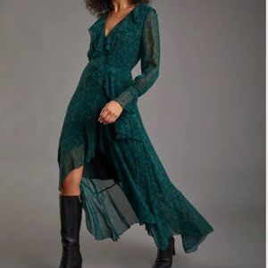 Haute Hippie Brooklyn faux wrap high low dress